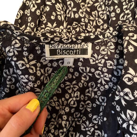 Vintage Bernadette's Biscotti Dress Young Girls Black White and Red 8 - Picture 6 of 7